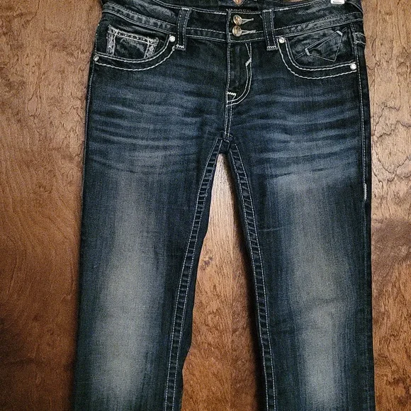 Vigoss Blue Jeans with Embellished Pockets Size 7/9 - Picture 8 of 15